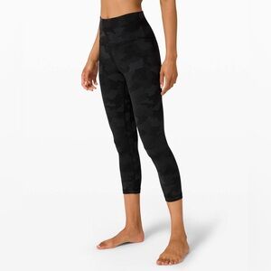 🍋 LULULEMON Align Crop *21" Black Camouflage Leggings Size 10